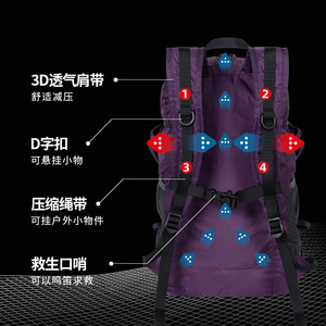 Outdoor Lightweight Hiking <b>Backpack</b> Daypack With 3D Padded Straps And D-Rings For Outdoor Sports Unisex - Product Image 1