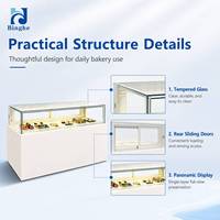 Vitrine Réfrigérée à Gâteaux Binghe, Simple Niveau, Vitrine en Verre, Refroidissement par Ventilation, Porte Coulissante pour Boulangerie et Pâtisserie