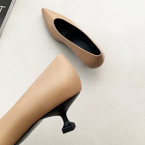 Nouvelles Chaussures à Talons Fins en Peau de Mouton <span class=keywords><strong>pour</strong></span> Femmes, Confortables à Enfiler, Idéales <span class=keywords><strong>pour</strong></span> le Travail et les Occasions Décontractées, en Cuir Véritable - Product Image 2