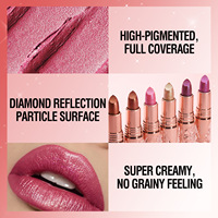 Rouge à lèvres crème effet diamant; Rouge à lèvres ultra-lisse à haute pigmentation, plusieurs options de couleurs, maquillage de luxe pour les lèvres