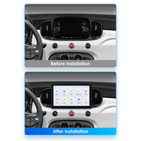 نظام ملاحة GPS أندرويد للسيارة لفيات 500 موديلات 2016-2019 مع شاشة 9 بوصة وCarPlay لاسلكي وأندرويد أوتو وWi-Fi و4G LTE