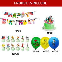 En stock A-mazon Zenon Farm thème fête d'anniversaire décoration drapeau décoration de gâteau ensemble de ballons en latex