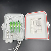 Boîtier de distribution de fibre optique extérieur étanche IP65 FTTH 8 cœurs, 2 entrées 8 sorties, adaptateur SC LC, montage mural, répartiteur PLC 1x8, boîtier NAP