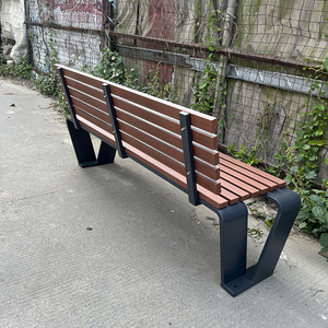 상업용 거리 휴식 좌석 공원 벤치 야외 아연 도금 강철 프레임 다리와 가든 몰 용 나무 칸막이 좌석 의자 - Product Image 2