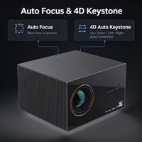 Projecteur intelligent Android 14 avec Wi-Fi et Bluetooth, Enceinte Musicale et Vidéo, Home Cinéma 4K Natif