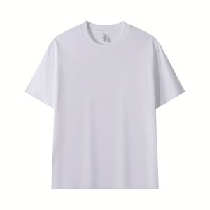 T-shirt formel blanc uni à manches courtes pour homme, coupe ajustée, 100 % coton, 300 g, anti-plis, style américain poids lourd - Product Image 4