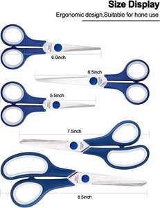 Thủ Công Kéo Bộ 5 Tất Cả Các Mục Đích Sharp Lưỡi Thép Không Gỉ Kéo Văn Phòng Nhà May Vải Kéo Với Ergonomic Xử Lý - Product Image 2