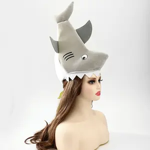 Chapéu de tubarão para festa de Halloween, chapéu engraçado personalizado para festa de aniversário, atacado