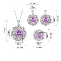 Style français haut de gamme Floral lumière luxe ensemble collier anneau boucle d'oreille robe de soirée Style élégant ensemble avec Zircon mariée bijoux