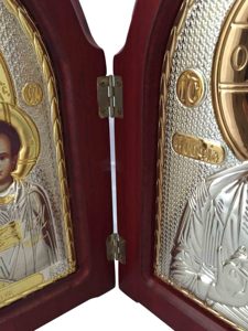 รูปปั้นพระแม่มารีสองชั้นภาพวาดด้วยมืองานฝีมือจากโรงงานทำจากไม้สำหรับตกแต่งบ้านทางศาสนาของตกแต่งโบสถ์อีสเตอร์คริสต์มาส - Product Image 2