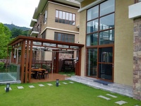 Cadre en verre transparent sur mesure de qualité supérieure |   Villa, jardin, espace extérieur, cabane arquée, terrasse, toit, orangerie