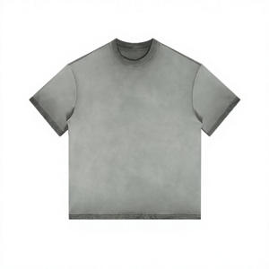 เสื้อยืดผู้ชายคอกลมแขนสั้นทรงหลวมโอเวอร์ไซส์ ผ้าคอตตอน 100% ซักแล้วแห้งไว น้ำหนัก 260 กรัม ทรงไหล่ตก รุ่นใหม่ล่าสุดสำหรับฤดูร้อน - Product Image 1