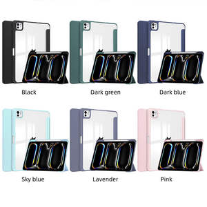 Étui pour iPad Pro 11 2024 avec porte-crayons, étui transparent pour tablette en cuir PU pour iPad Pro 11 pouces 5e génération - Product Image 1