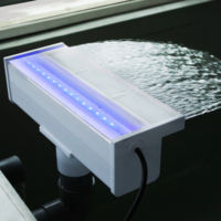 Cascade d'eau en acrylique avec éclairage LED pour piscine, fontaine cascade, structure en acier inoxydable, OEM