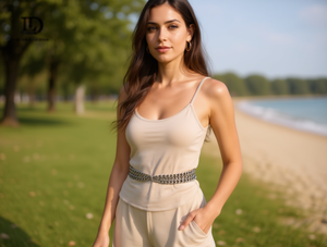 เครื่องประดับร่างกายสำหรับผู้หญิง ดีไซน์โบว์ผูกเอวยางยืดโลหะผสมเหล็ก สำหรับสวมใส่ทุกวัน - Product Image 2