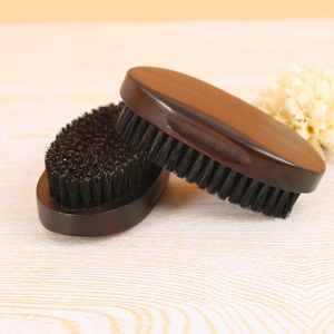 Vendita calda eco-friendly all'ingrosso manico in legno naturale setole di cinghiale spazzola per barba Set pettine per barba toelettatura Kit per gli uomini - Product Image 6