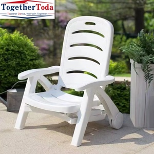 Chaise longue d'extérieur pliable de haute qualité, durable, de style moderne, en plastique portable, pour piscine, mobilier commercial - Product Image 3
