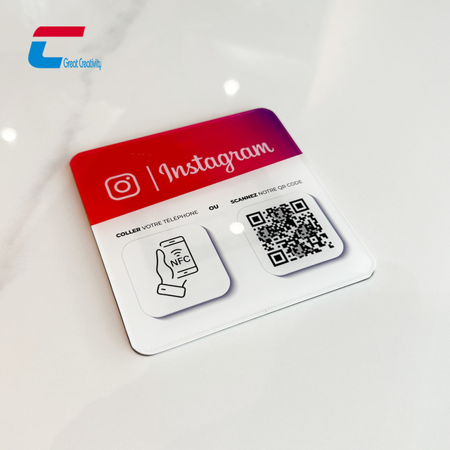High Quality Nfc Plaque Nfc Qr Code Acrylic Acrylic Plate Instagram Facebook Reviews