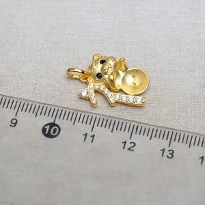 Accessoires de bijoux DIY en argent S925, pendentif Tigre de l'année du Tigre pour femme, avec plateau vide pour 8-9 perles, motif animal, 4897 - Product Image 4