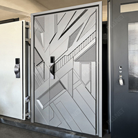 Porte d'entrée extérieure en aluminium de luxe européen Porte d'entrée moderne en aluminium 36x96 Porte d'entrée pivotante à droite