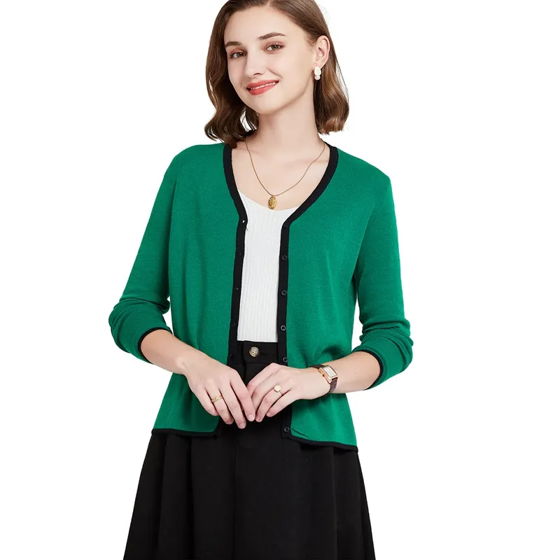 Winter Warm Knitwear Custom Ladies Knitted Plus Size green Cardigan Sweaters For Women cardigans sweater
