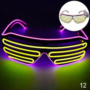 El Shutter Shades Lunettes LED Lunettes Glow Lumineux EL Wire Neon Flash Light Up Lunettes Rave Costume DJ Lunettes <span class=keywords><strong>de</strong></span> <span class=keywords><strong>soleil</strong></span> Party Decor - Product Image 1