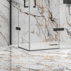 Kamalu KT1000N Box Doccia Moderno Senza Telaio 130x130 Nero Opaco Doppia Anta in Acciaio Inox Alluminio 10mm per Bagno Hotel - Product Image 6