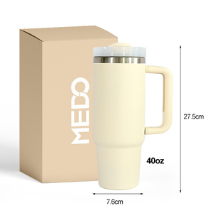 Gobelet isotherme en acier inoxydable personnalisable de 40 oz avec poignée, tasses de voyage promotionnelles pour voiture, gobelet à sublimation avec logo - Product Image 2