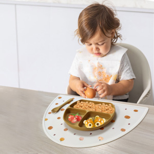 Napperon demi-rond en Silicone sans BPA, à motif créatif, pour l'alimentation de bébé, Table Anti-taches - Product Image 1