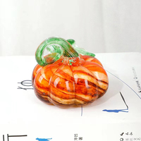 Ornement de citrouille en verre de style Murano fait main pour Halloween, Thanksgiving, décoration d'automne, cadeau coloré pour la récolte d'automne