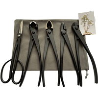 W006 Ensemble d'outils de jardinage personnalisés pour bonsaï, kit en acier au carbone, ciseaux de coupe avec étui en nylon