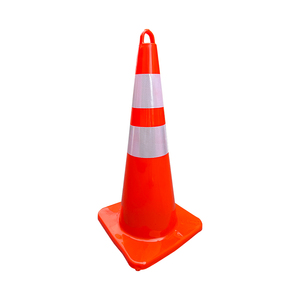 28 Inch Reflective <b>Road</b> Safety <b>Cone</b> Built‑in Handle PVC Plastic Warning Mini Traffic <b>Cone</b> For Traffic Control - Product Image 2