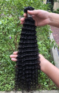 Extensiones de Cabello Natural Malasio Virgen con Punta en V, 100% Cabello Humano Sin Procesar, Extensiones de Cabello con Punta en K, Rizado Profundo, Venta al por Mayor - Product Image 6