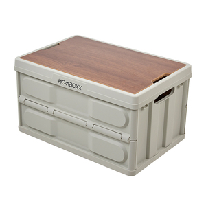 <span class=keywords><strong>Caja</strong></span> de Almacenamiento Plegable para Camping con Logotipo Personalizado, Tapa de Madera, Gran Capacidad, Organizador de Maletero con Divisores - Product Image 1
