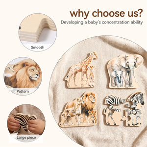 Rompecabezas <span class=keywords><strong>de</strong></span> <span class=keywords><strong>Animales</strong></span> <span class=keywords><strong>de</strong></span> Madera Montessori para Niños Pequeños <span class=keywords><strong>de</strong></span> 1 a 3 Años, Piezas Grandes Fáciles <span class=keywords><strong>de</strong></span> Agarrar, Pintura a Base <span class=keywords><strong>de</strong></span> Agua - Product Image 6