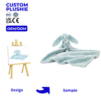 Doudou de sécurité Lapin pour bébé, Peluche personnalisée, Couverture en peluche, Jouet en peluche, Animal en peluche, Animaux en peluche