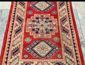 พรมคาซาคถักด้วยมือแบบชาวอัฟกานิสถานแนววินเทจพรมขนแกะพื้นที่ห้องนอน - Product Image 3