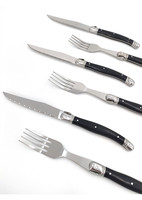 Couteaux à steak de cuisine 4.5 pouces Top vente couteau à steak de table à lame dentelée avec manche en ABS noir
