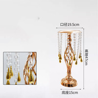 Nouveau centre de table de mariage en cristal et fer forgé, vase de table pour fleurs, décoration florale pour hôtel, restaurant, table principale, ornements artisanaux