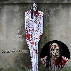 Decoración Colgante de Halloween: <span class=keywords><strong>Gran</strong></span> Fantasma de Terror con Capa de Gasa Ensangrentada, Esqueleto Colgante - Product Image 1