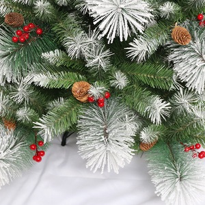 <span class=keywords><strong>7</strong></span> pés novo design de agulha de pinha verde pvc, folhas de pvc, árvore de natal com abacaxis, novo ano, árvore com pinos, vermelho berços - Product Image 3