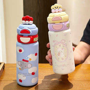 2026 New Cute Kids Insulated <b>Straw</b> Cup, Portable High-value Thermal Water Bottle for Girls School Use - Product Image 3