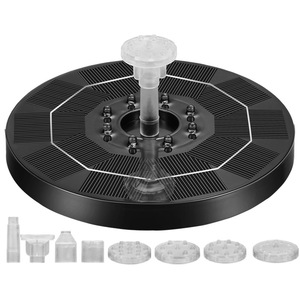 Pompe à fontaine solaire avec 7 lumières LED colorées, 16 cm, flottante, pour <span class=keywords><strong>bain</strong></span> <span class=keywords><strong>d</strong></span>'oiseaux, avec batterie intégrée, pour jardin, étang, piscine, <span class=keywords><strong>d</strong></span>écoration extérieure - Product Image 4