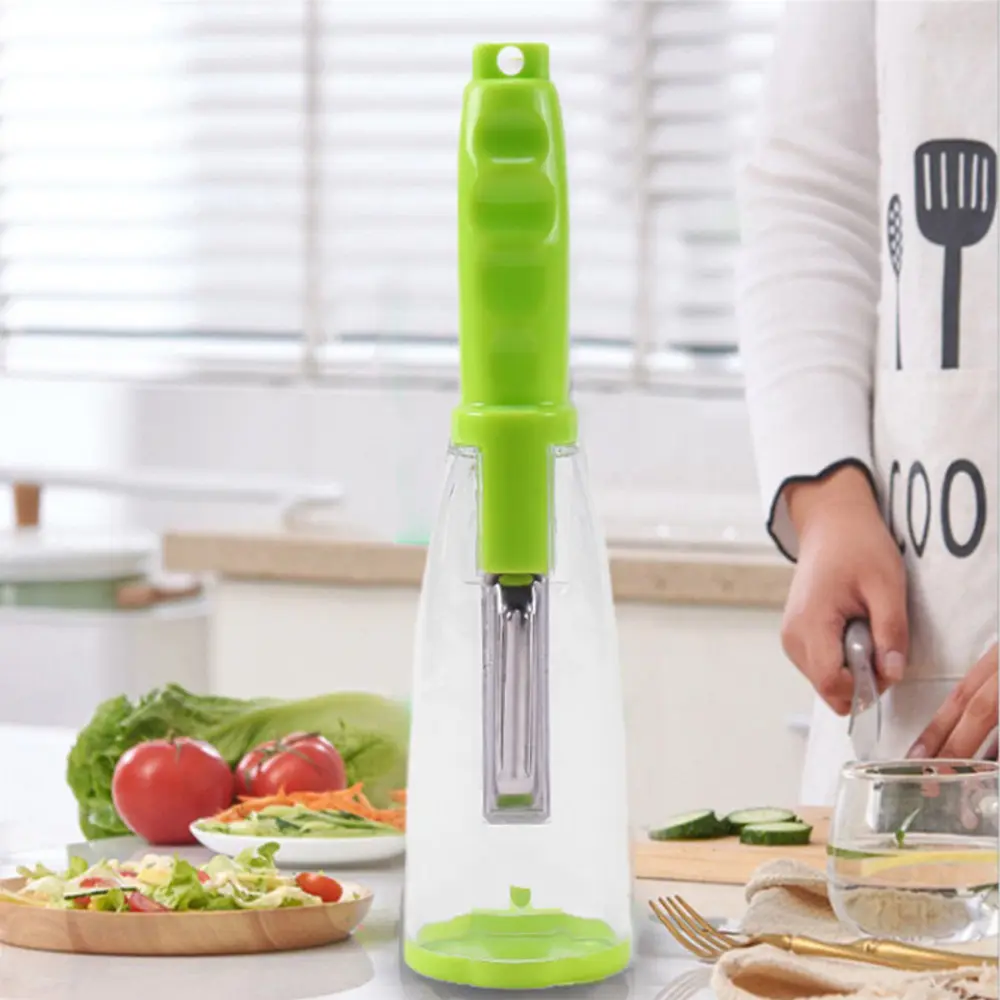 Thời trang đa chức năng Rau Trái Cây Peeler với thùng rác Hộp phụ kiện nhà bếp tiện ích nhà bếp lưu trữ sáng tạo gọt dao