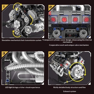 Оптовый набор для сборки программируемого спортивного автомобиля – со светодиодной подсветкой, звуком двигателя, моторизованными функциями, из экологически чистых материалов, для детей 8-14 лет - Product Image 2