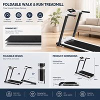 Alas Jalan Kaki Ultra Tipis 12cm di Bawah Meja 2 in 1 Treadmill Lipat untuk Penggunaan Rumah Kantor Hemat Ruang Mesin Lari Beban 120kg