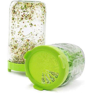 Tapas de plástico de grado alimenticio para tarros Mason de boca ancha de 86 mm para germinación, venta al por mayor - Product Image 1