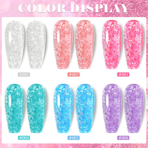 Peinture à ongles premium à paillettes de fleurs de cerisier avec gel de photothérapie, colle à diamants écrasés, effets de pierres concassées - Product Image 6