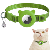 Collier tactique souple en nylon durable imprimé avec support GPS anti-perte AirTag pour chats et chiens