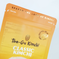 Sachet d'emballage carré à fond plat refermable pour kimchi coréen, délicieux, résistant à l'humidité et aux odeurs, idéal pour salades de cornichons